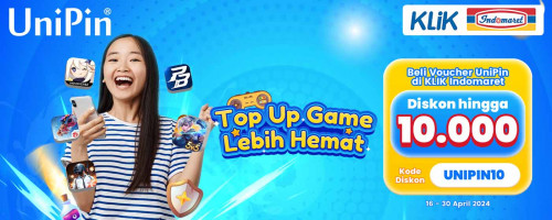 Top Up Game Lebih Hemat, Diskon 10,000 Beli Voucher UniPin di Klik Indomaret
